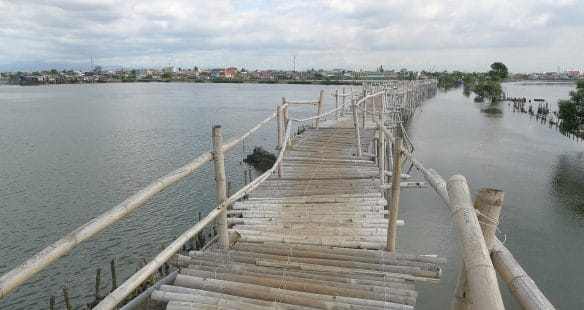 Looking back towards Tanza Elementary School from the bridge. Photo by Christian Perez.