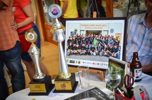 The Borneo Bird Race 2013 trophies. Hats off to the team for a job well done!  Photo by Marites Falcon.