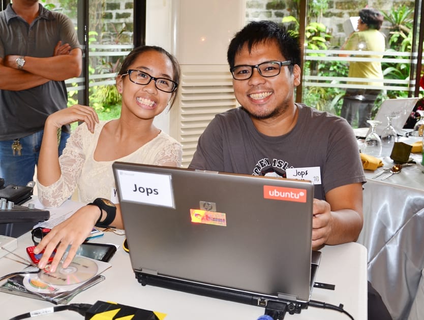 Yana Osano with Jops Josef who handled most of the computer works such as powerpoint presentations as well as the online election works. Photo by Marites Falcon.