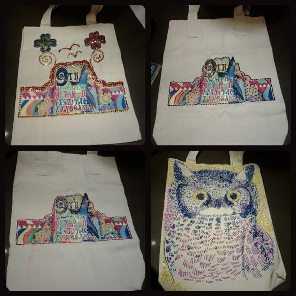 WBCP's 9th PBF embellished bags were put up for auction with proceeds to go to a special fund for our partners in Zamboanga. Bags were embellished by Marites Falcon, Babie Magadia, Lydia Robledo, and Robert Alejandro.