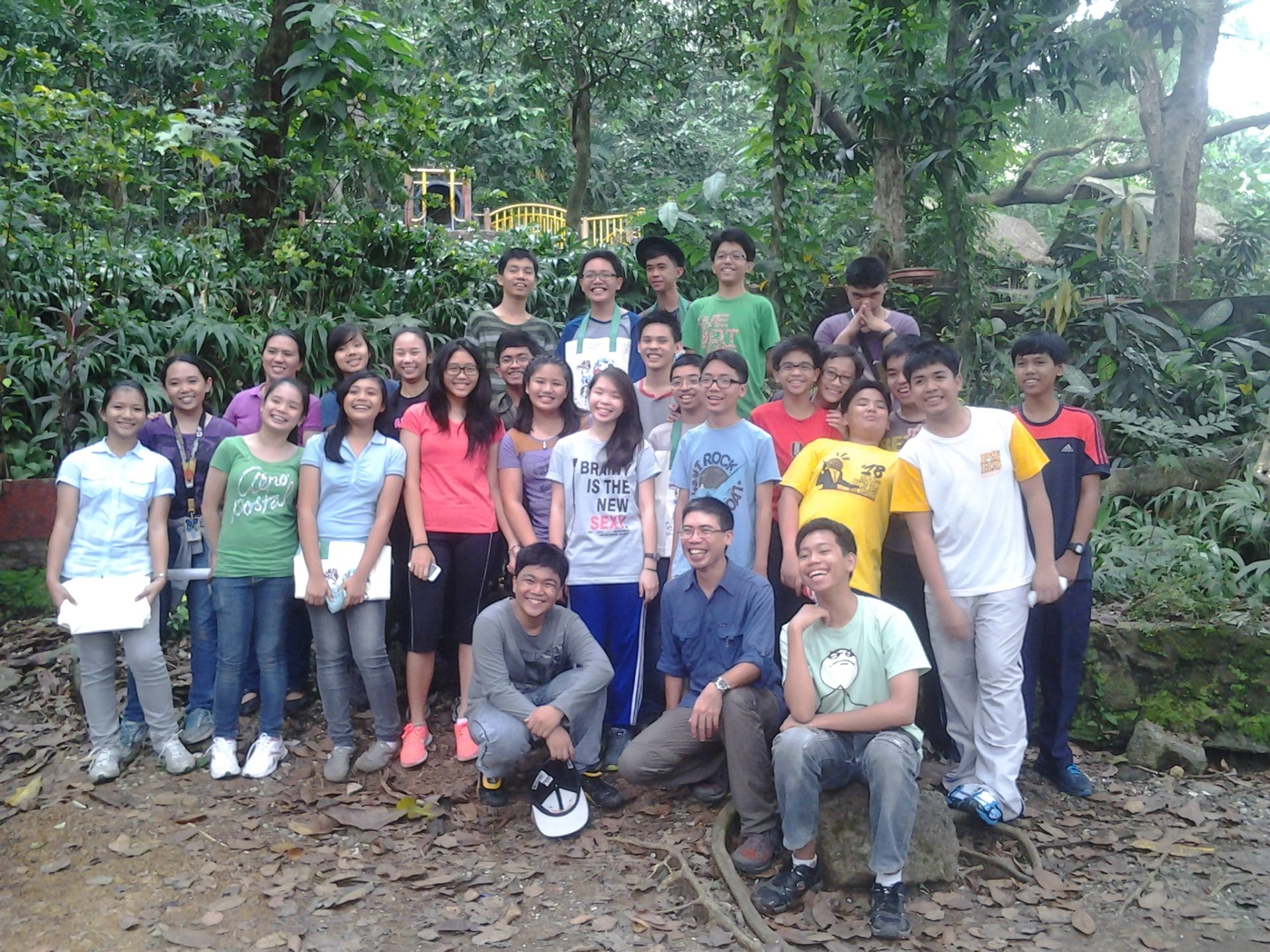 WBCP Secretary Jon Javier posing with his advisory class after the bird race. Photo by Maia Tanedo