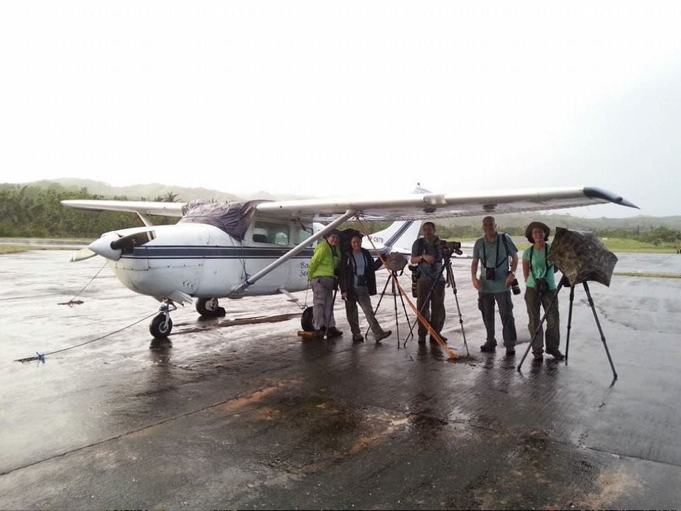 Runway birding on a rainy day! Photo by Irene Dy.