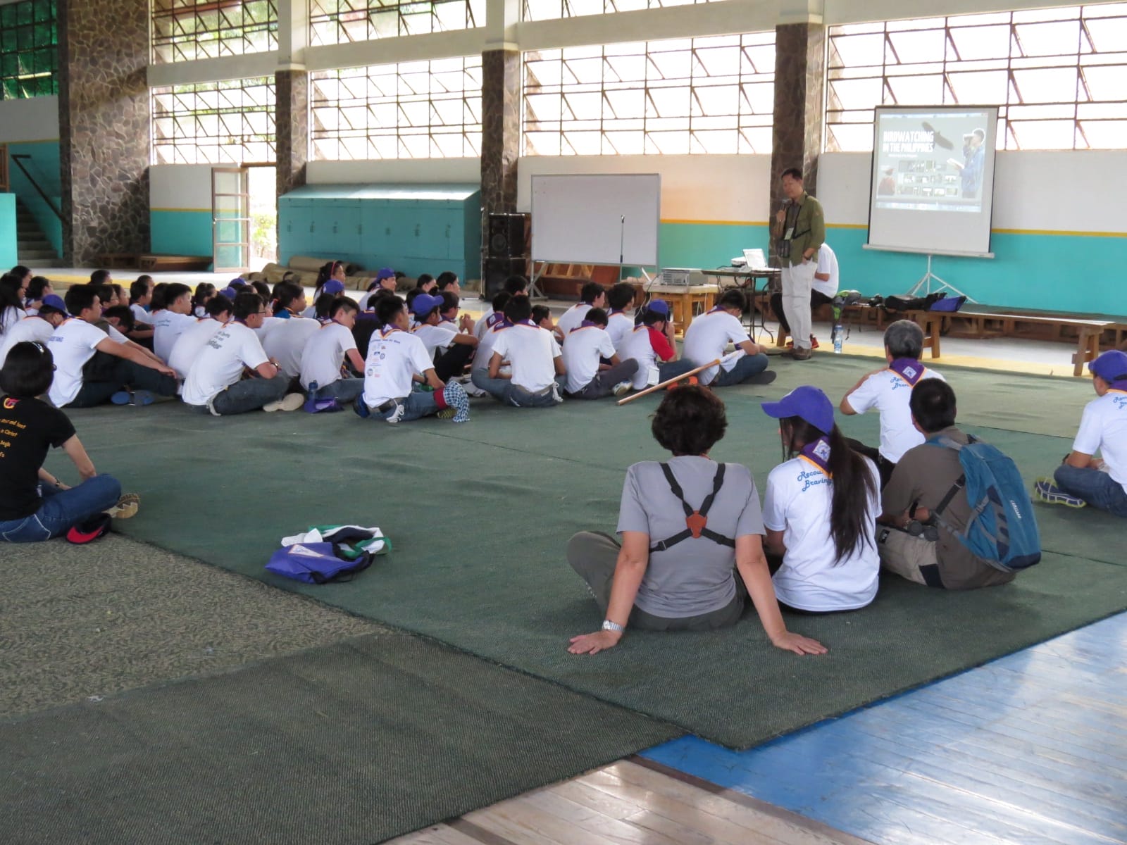 Mike Lu gives an introductory talk about birdwatching. Photo by Maia Tanedo