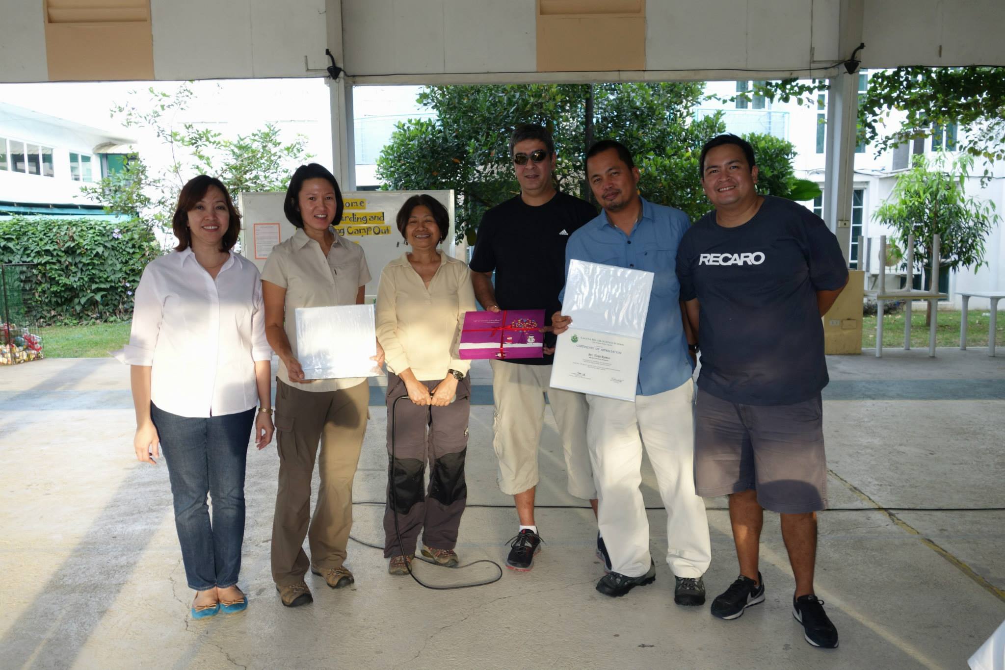 From L-R: Michelle Zeta Laguna Belair School Principal, Sylvia Ramos, Penny Sarmientothe coordinator, Mike Anton, Tonji Ramos, and Martin Alvendia. Photo from Martin Alvendia