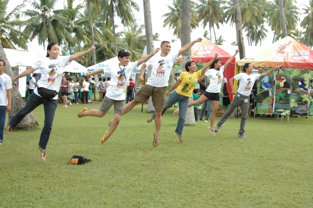 Birds fests are FUN! Still doing jump shots after months of preparation and two full days of the bird fest! Photo by Jops Josef