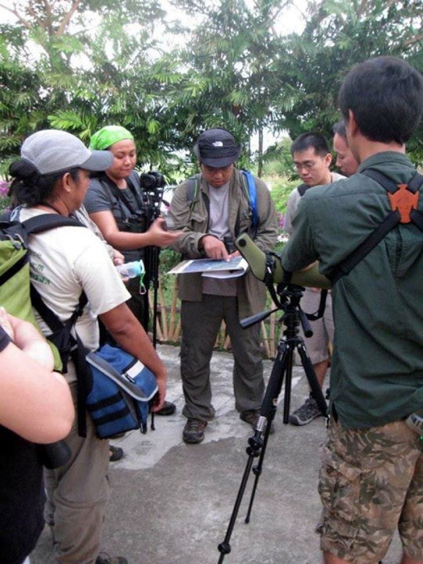 WBCP members serious during an annual Asian Waterbird Census. Photo by Maia Tanedo.