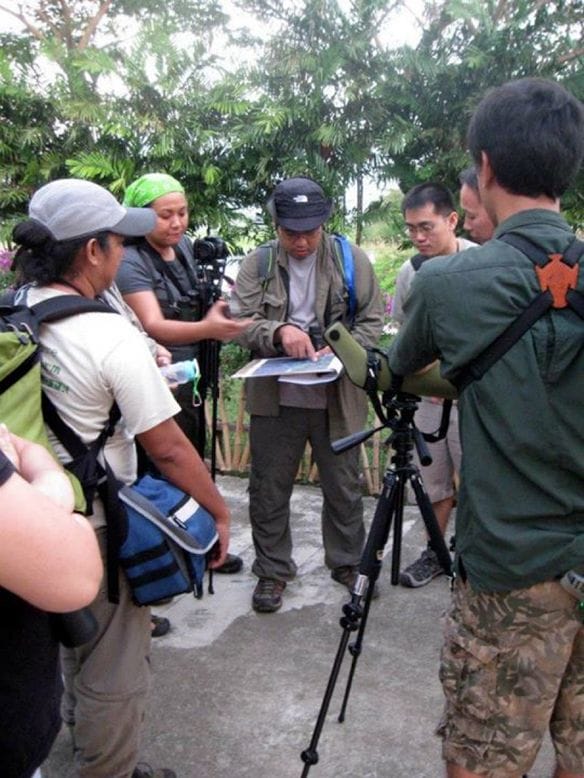 WBCP members serious during an annual Asian Waterbird Census. Photo by Maia Tanedo.