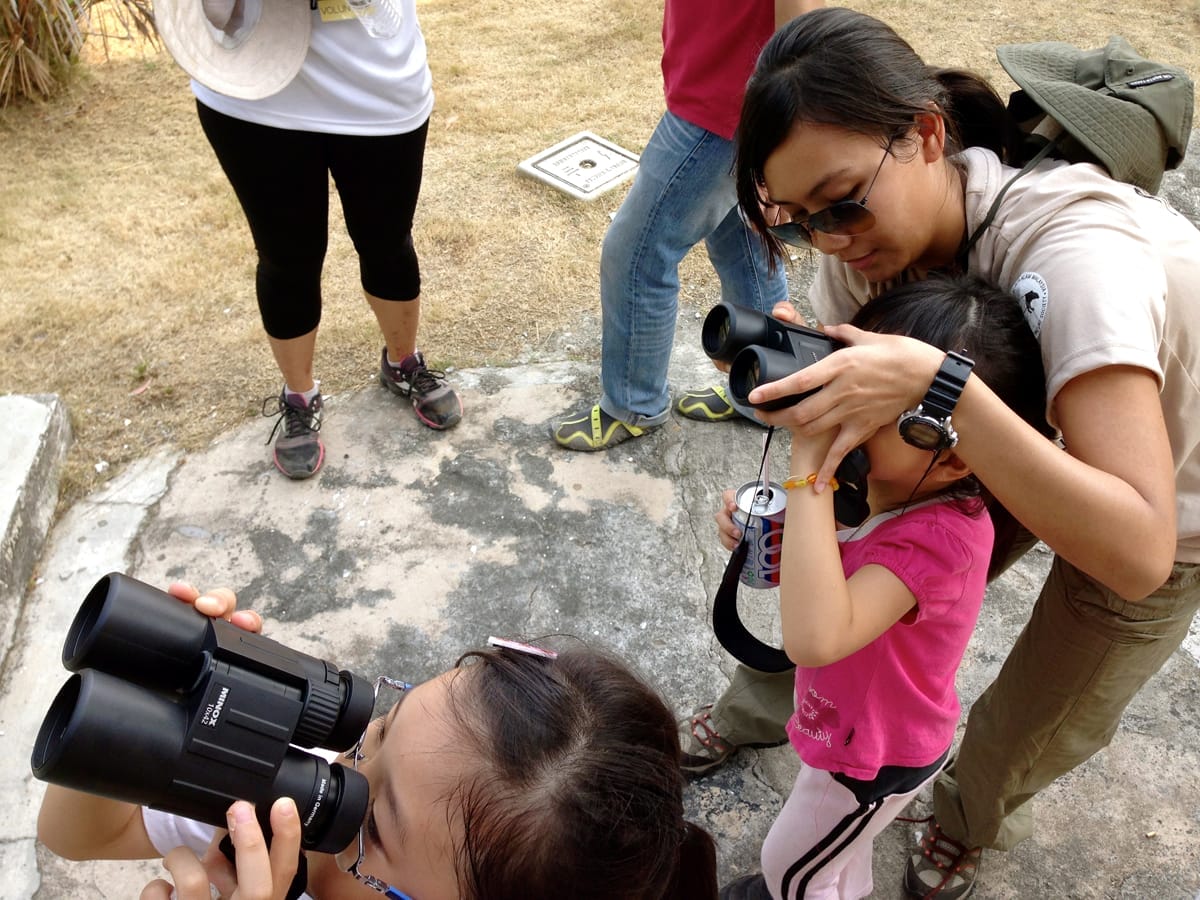 while waiting for raptors me & Jamie decided to do birding 101 with kids