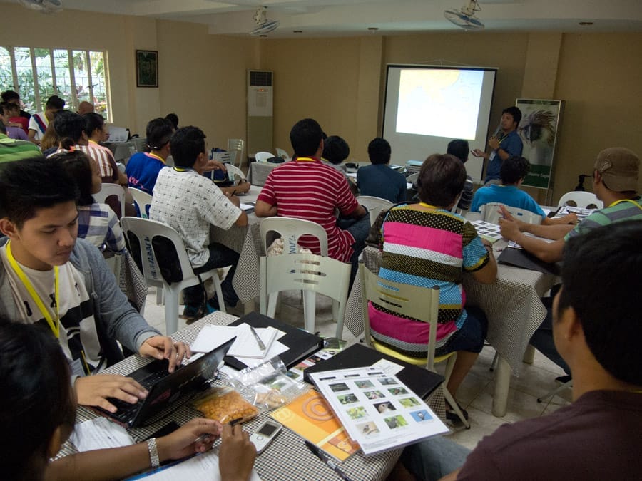 Adri and I lecture to an attentive audience