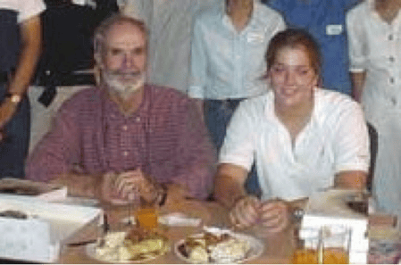 Bob Kennedy with his daughter in Manila in 2003 for the launching of the book at the Museum of the Filipino People (photo from the WBCP website)