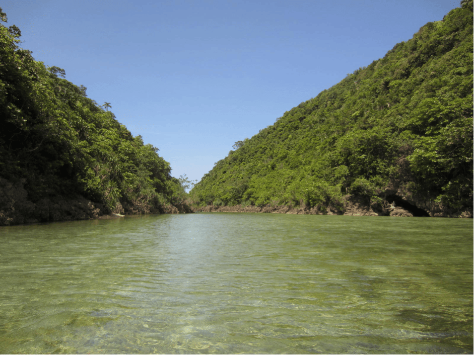 Photo taken from kayaking around the island.