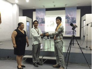 Donation of 3 new pairs of Nikon binoculars and a spotting scope were presented to the NWU V.P. Liza Nicolas and Michael Calaramo by Seiichi Dejima of the Nature Conservation Society of Japan. (3 Nikon binoculars & a spotting scope were also donated to the Cagayan State University), October 2015 