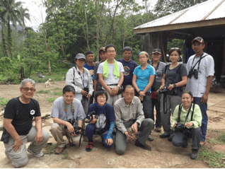 A sombre picture of the ARRCN, WBCP members and CSU personnel at the old CSU site in Sanchez Mira, prior to the release of an injured Grey- faced Buzzard. 